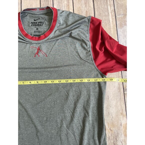 Nike Pro Combat Men's M Swingman Griffey 3/4 Sleeve Baseball Fitted Shirt Red - Picture 7 of 9